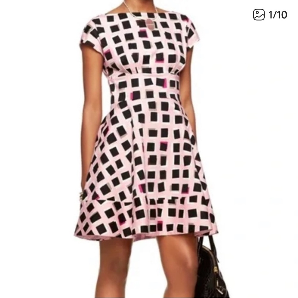 Kate Spade Pink and Black Geometric Mini Dress